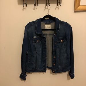 Denim dark wash embroidered jacket